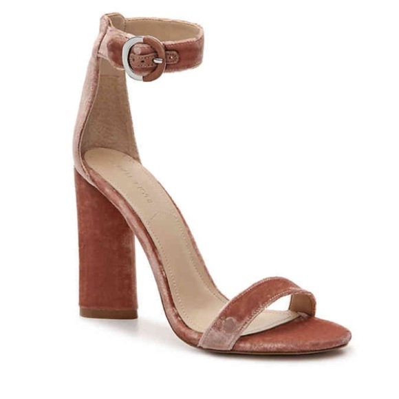 RARE NEW Kendall and Kylie Jenner giselle velvet ankle strappy Block heels 10 - Picture 7 of 8